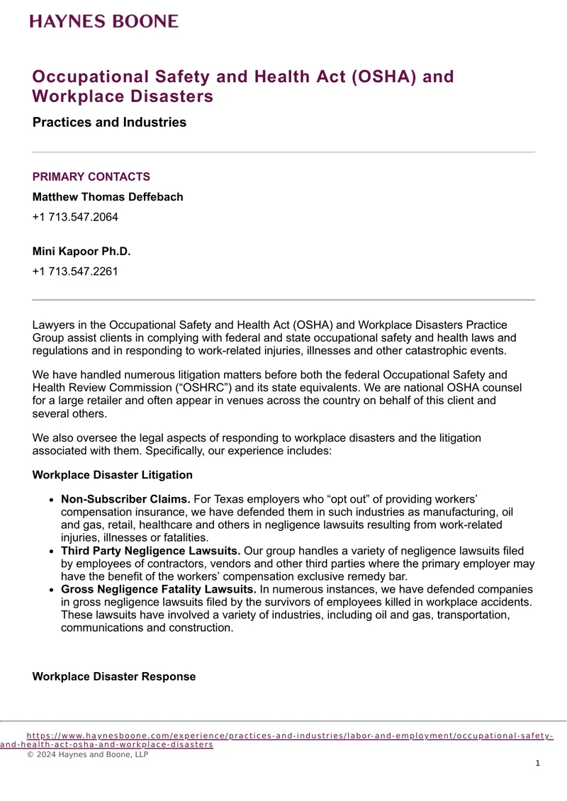 Occupational Safety and Health Act Compliance Guide