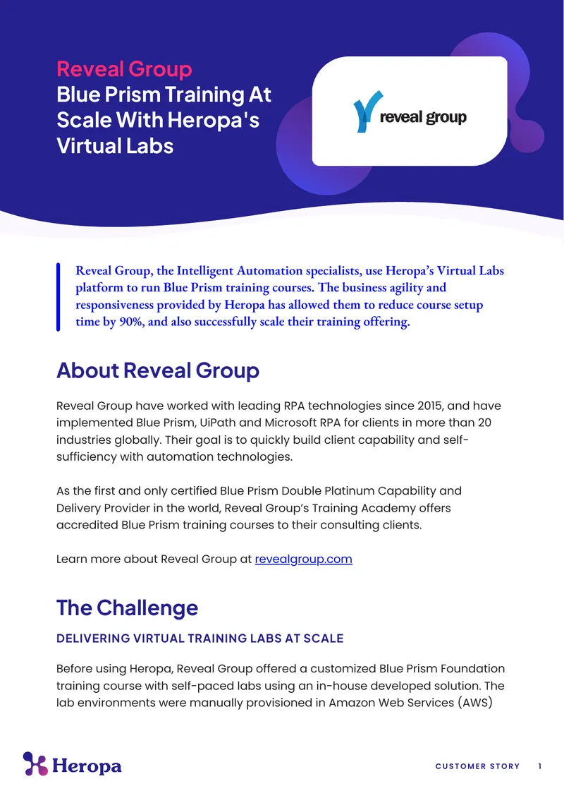 Blue Prism Training Implementation with Heropa