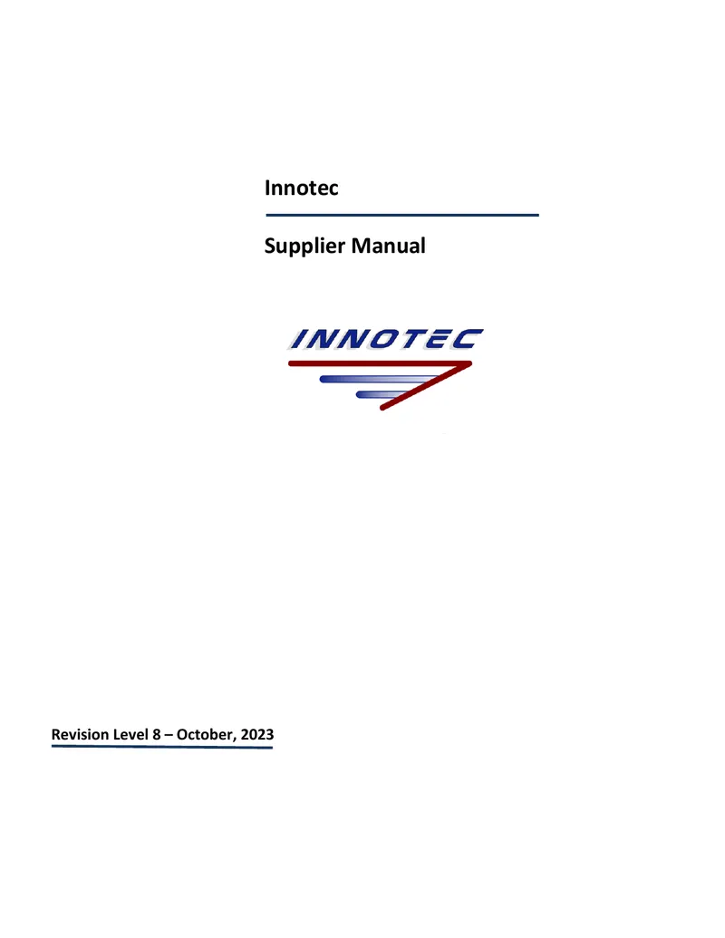 Innotec Supplier Manual Revision Level 8