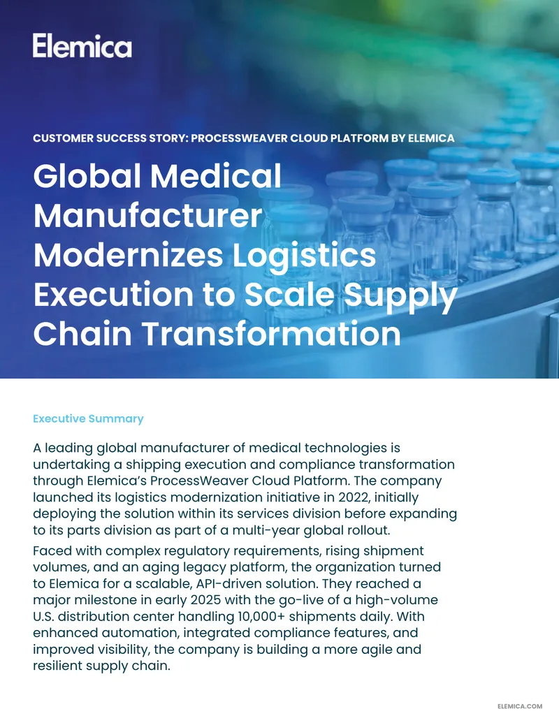 Global Medical Manufacturer Logistics Transformation Case Study