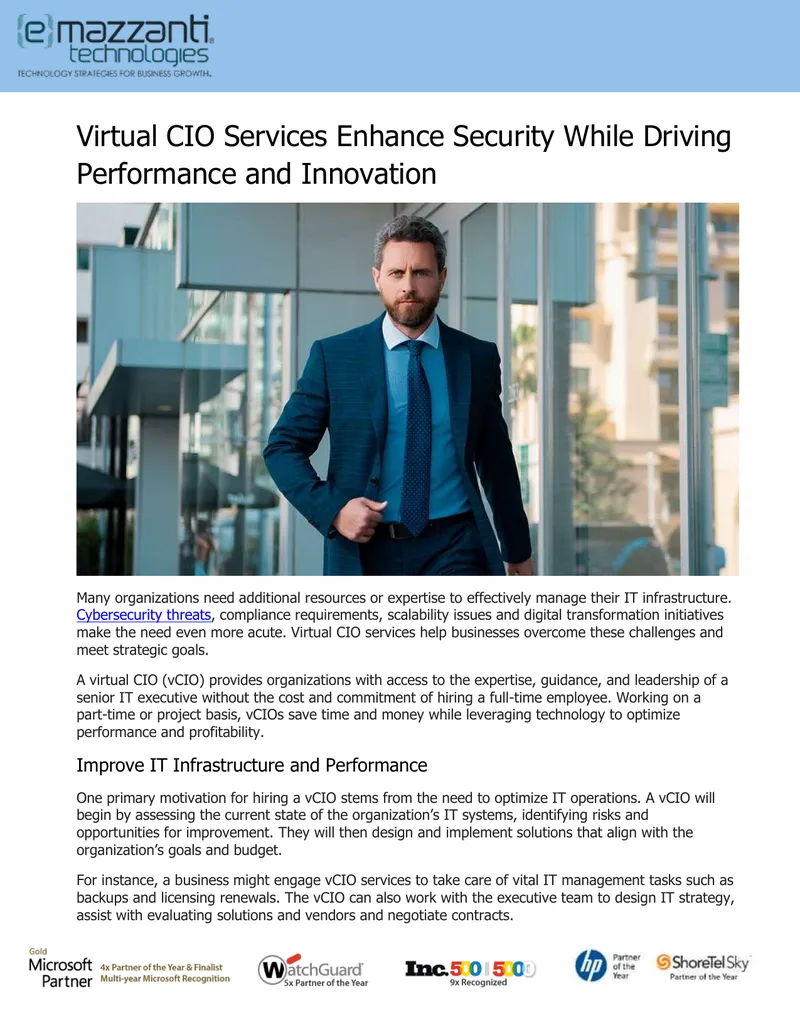 Virtual CIO Services for IT Management and Security