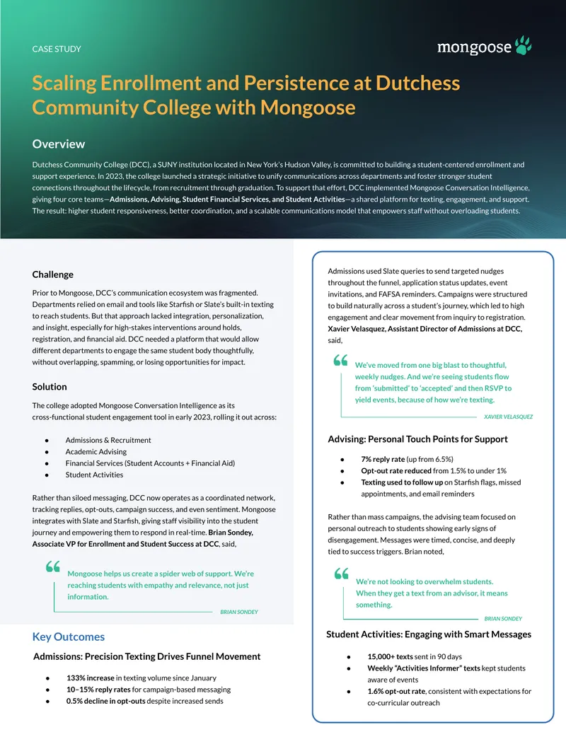 Enhancing Student Engagement at Dutchess Community College