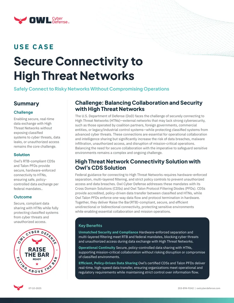 Secure Connectivity Solutions for High Threat Networks