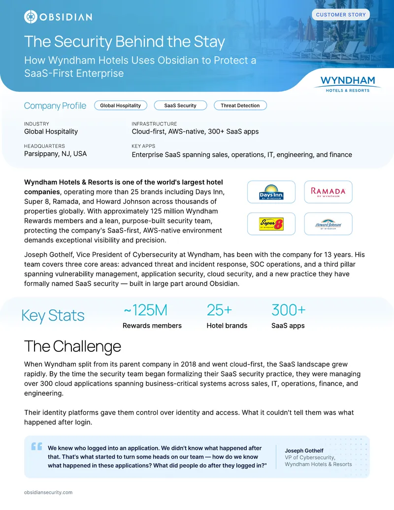 Wyndham Hotels SaaS Security Implementation Case Study