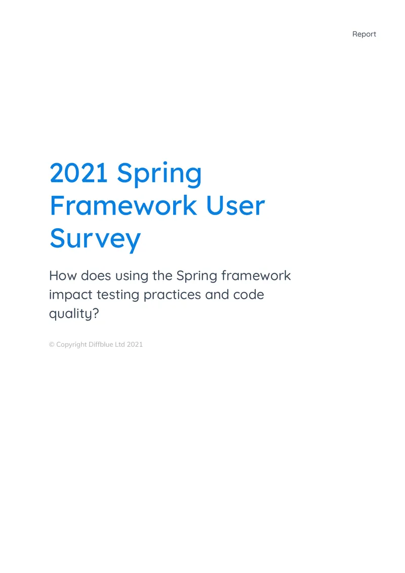 Spring Framework User Survey Report 2021