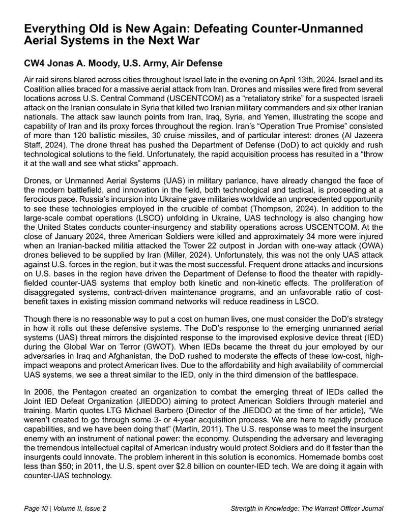Counter-Unmanned Aerial Systems Strategy Analysis