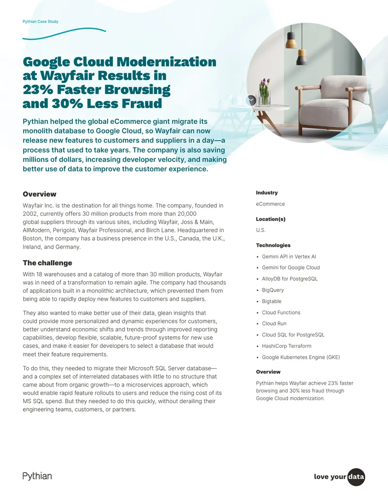 Google Cloud Modernization Case Study at Wayfair