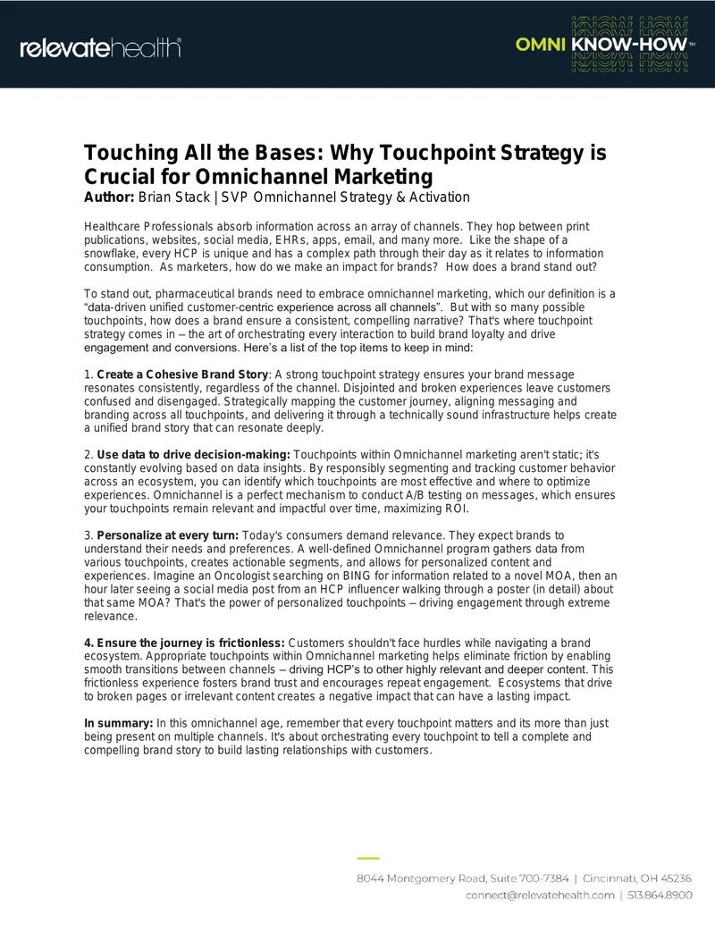 Touchpoint Strategy for Omnichannel Marketing