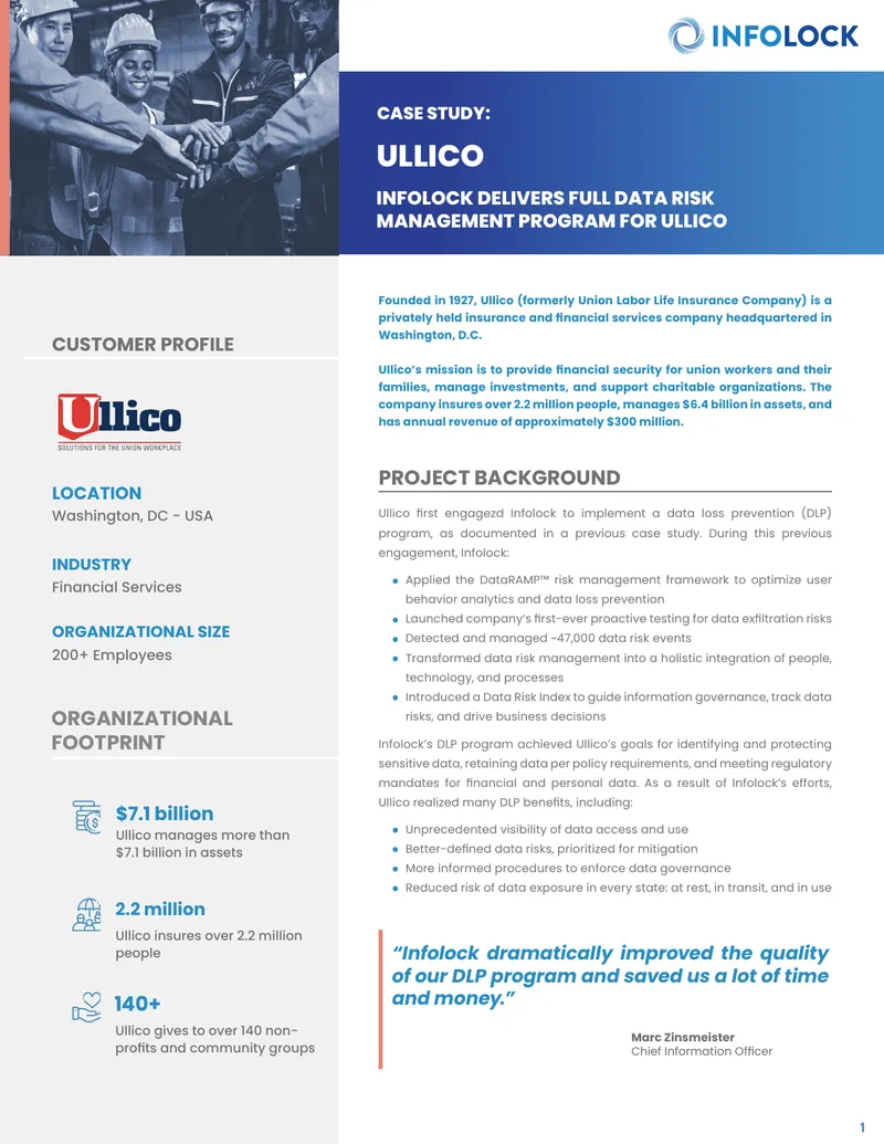 Data Risk Management Program Implementation for Ullico