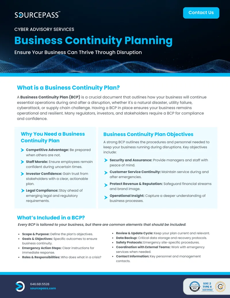 Business Continuity Plan Framework and Objectives