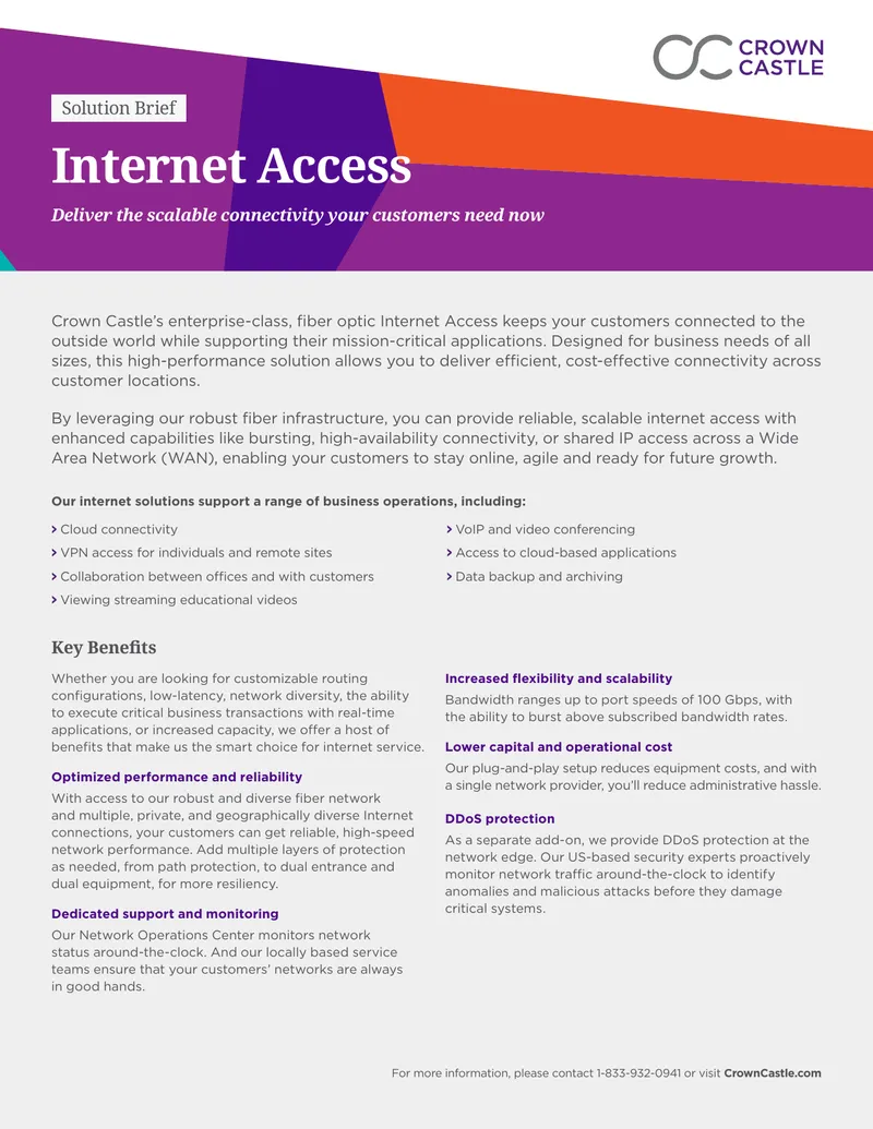 Crown Castle Internet Access Solutions Overview