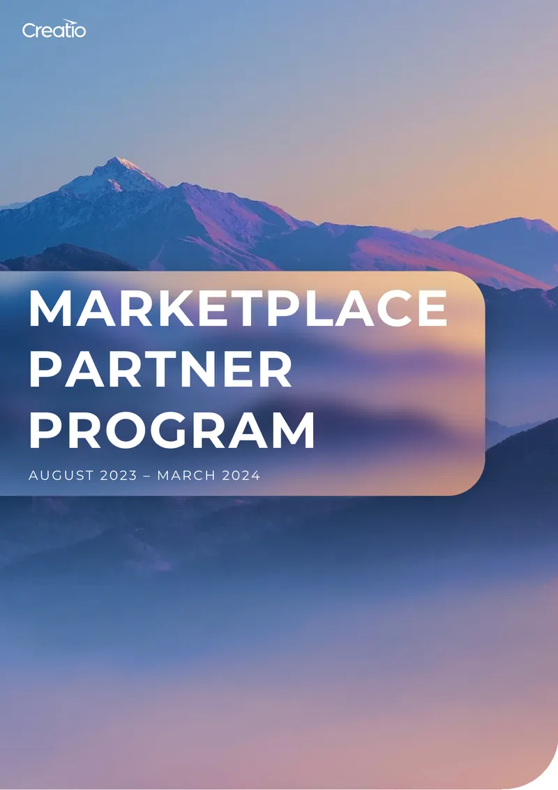 Creatio Marketplace Partner Program Overview