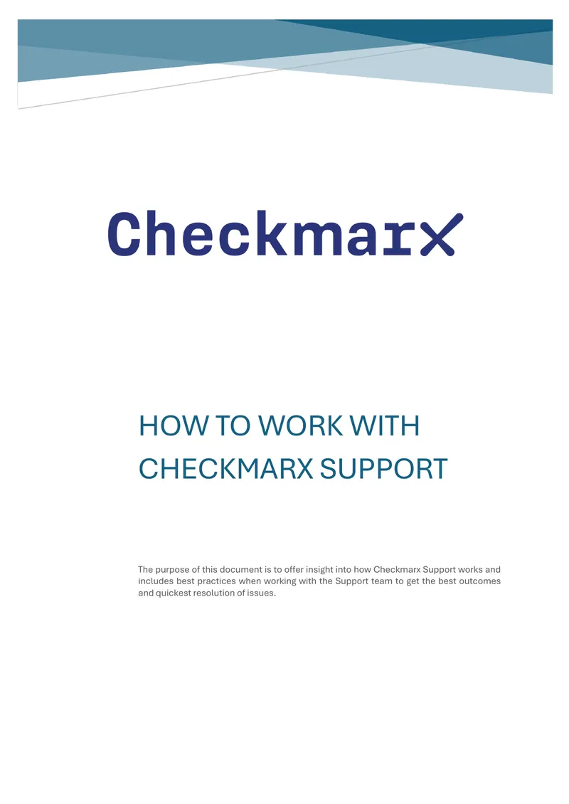 Guide to Working with Checkmarx Support