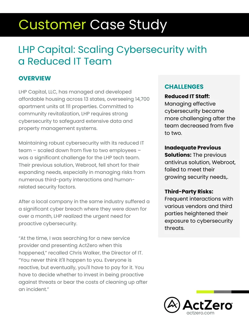 LHP Capital Cybersecurity Case Study