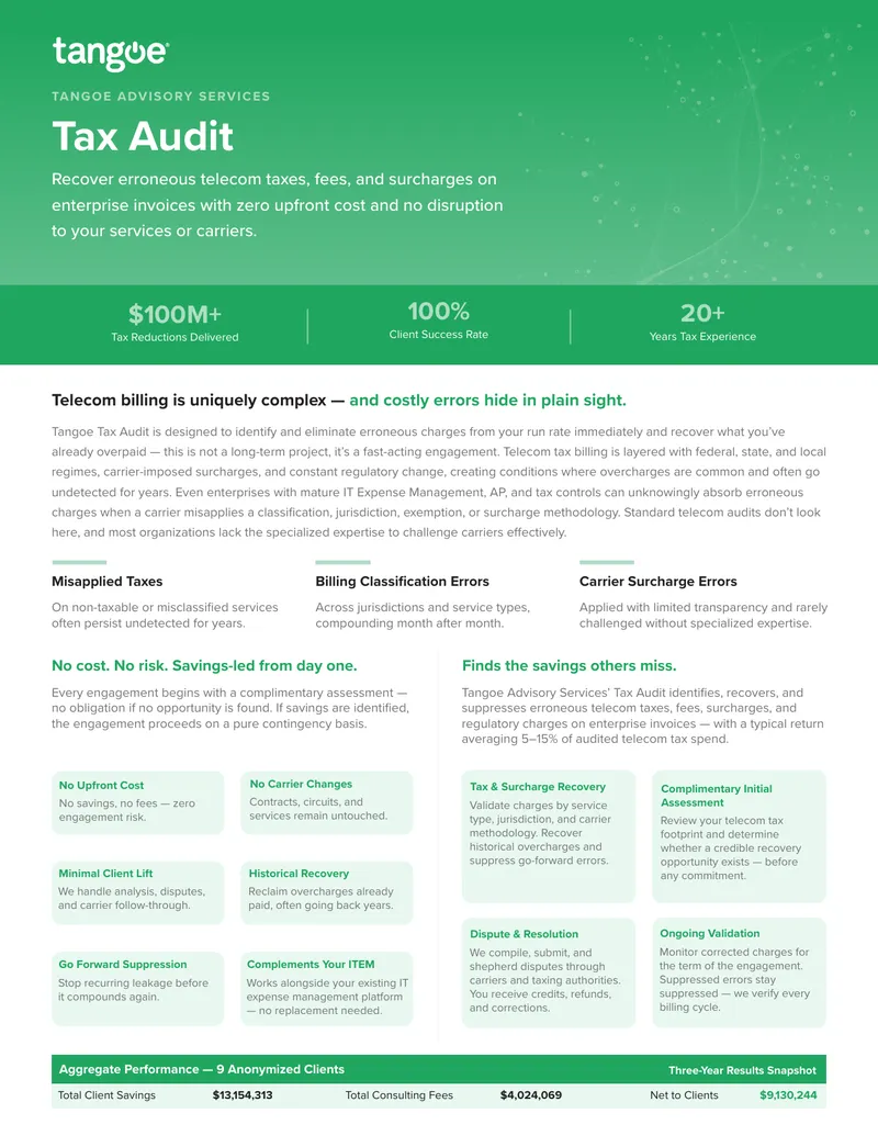 Telecom Tax Audit Service Overview