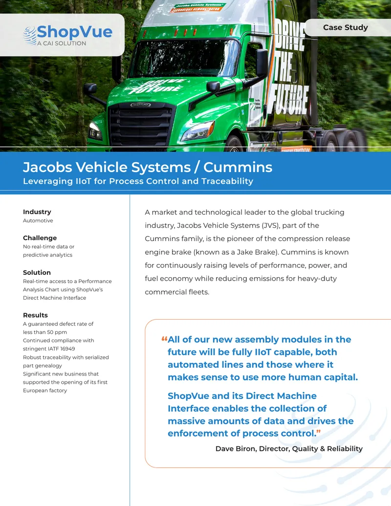 Jacobs Vehicle Systems IIoT Implementation Case Study