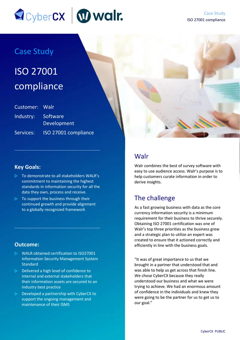 ISO 27001 Compliance Case Study for Walr