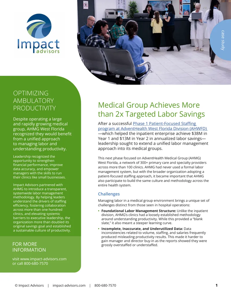 Medical Group Labor Management Case Study