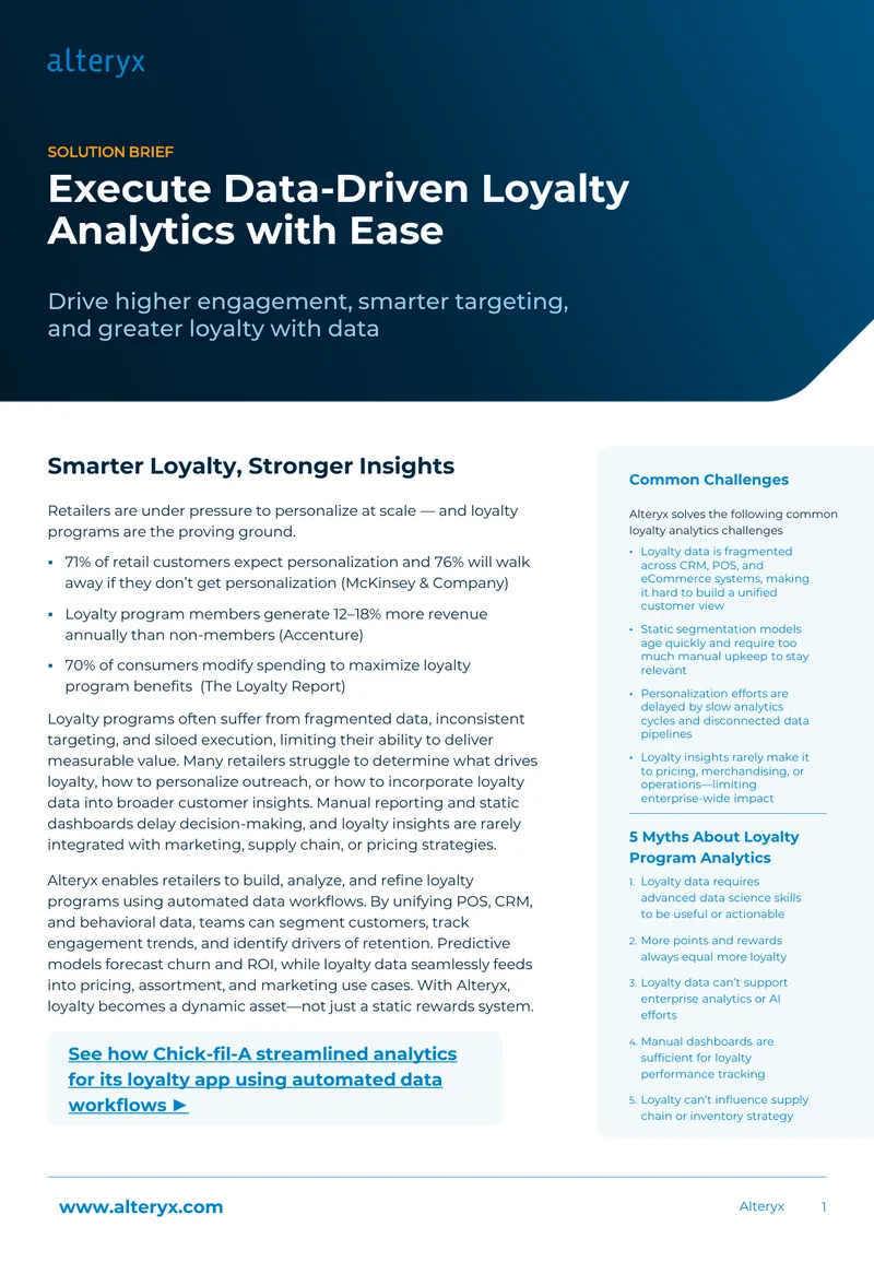 Loyalty Program Analytics Solution Brief preview page 1