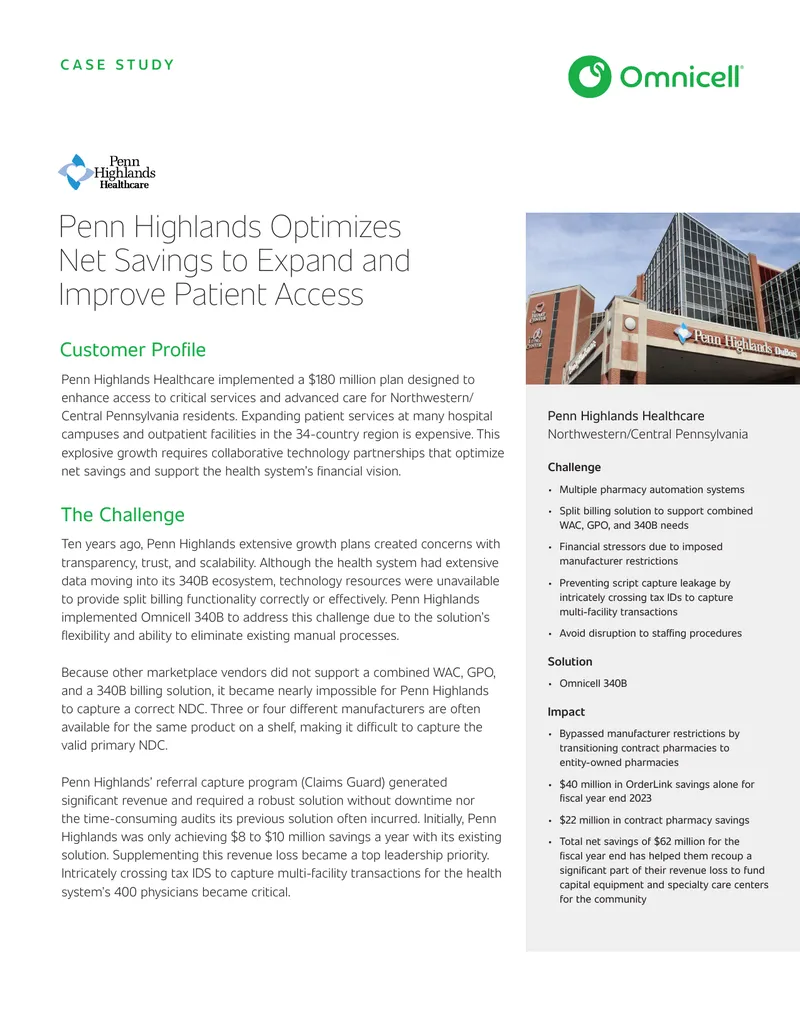 Penn Highlands Healthcare 340B Optimization Case Study