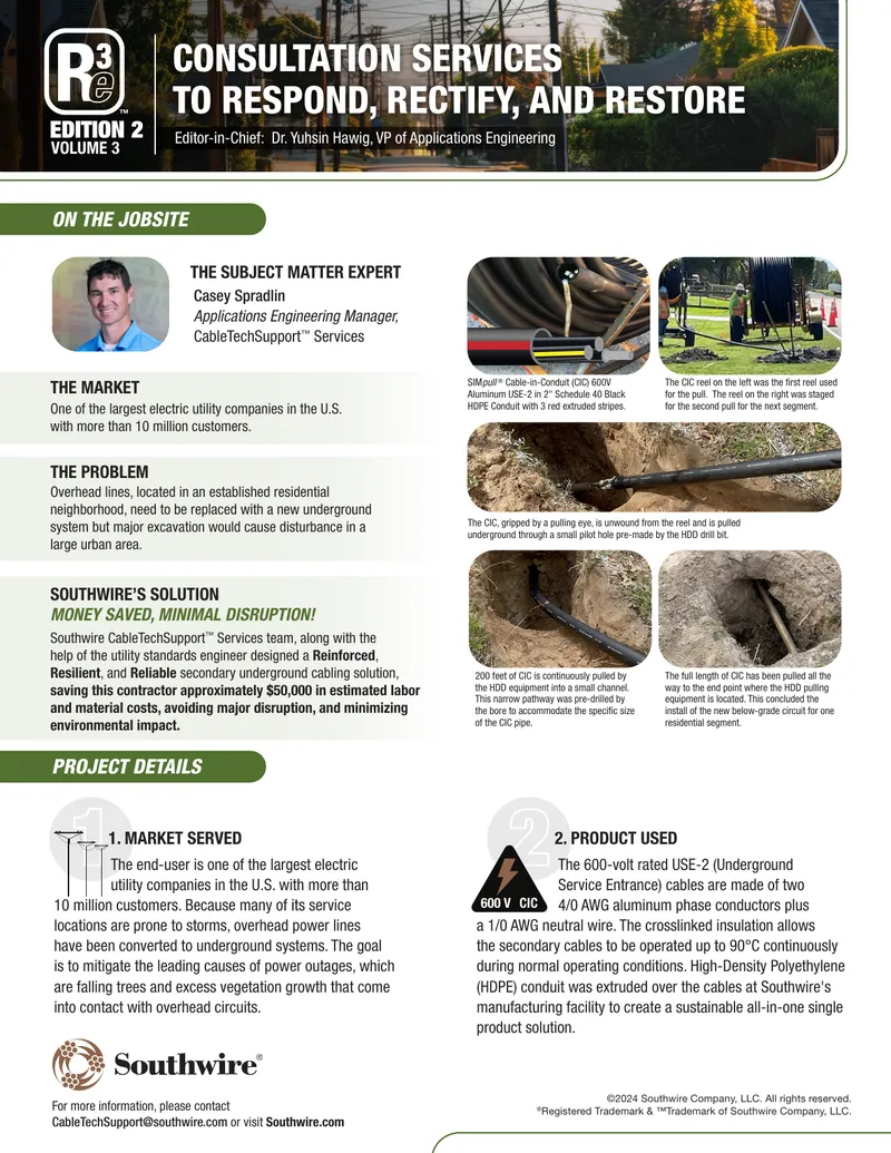 Underground Cabling Solution for Electric Utilities