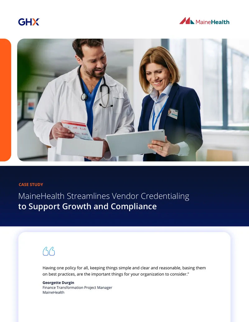 MaineHealth Vendor Credentialing Program Case Study