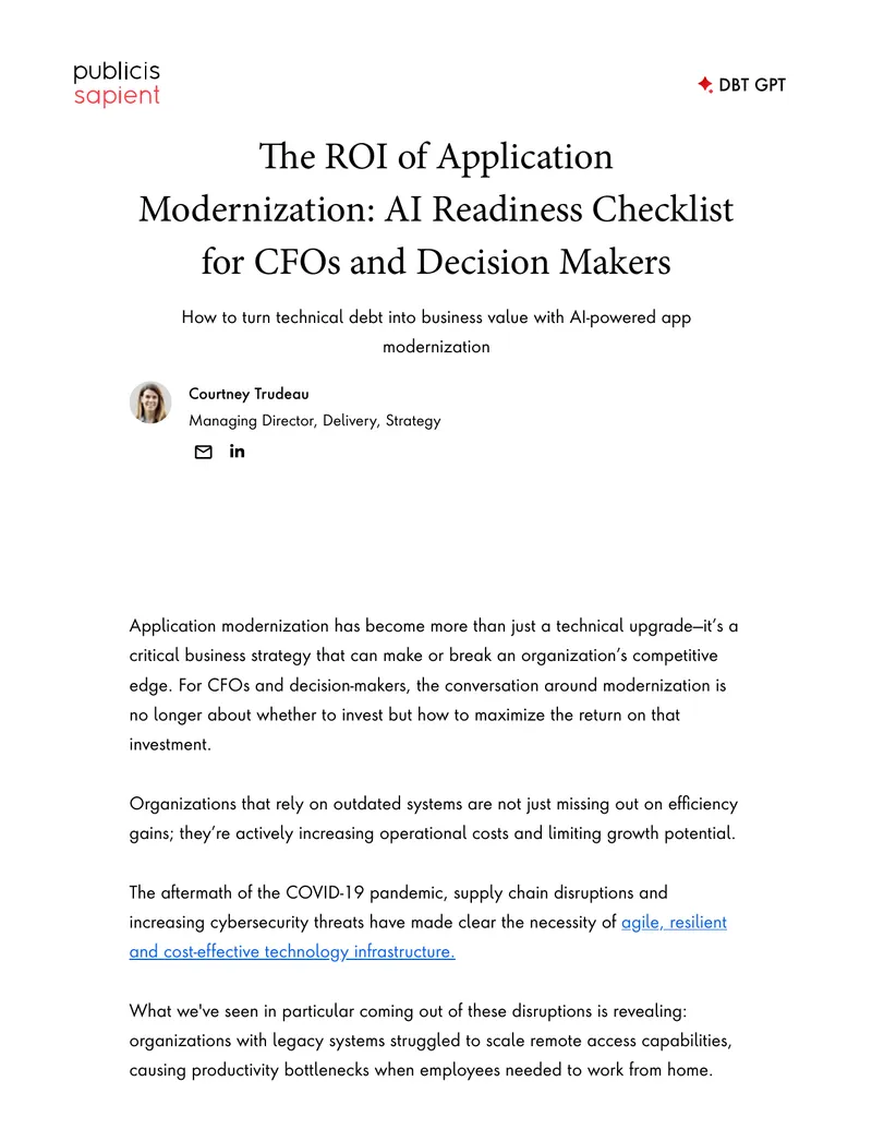 ROI of Application Modernization for CFOs