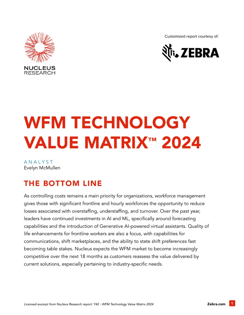 WFM Technology Value Matrix 2024 Report