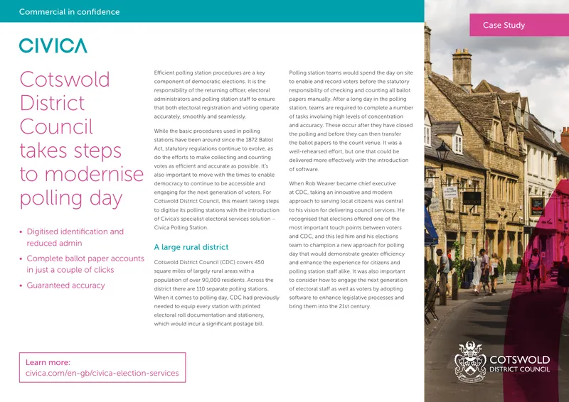 Cotswold District Council Polling Day Modernization Case Study