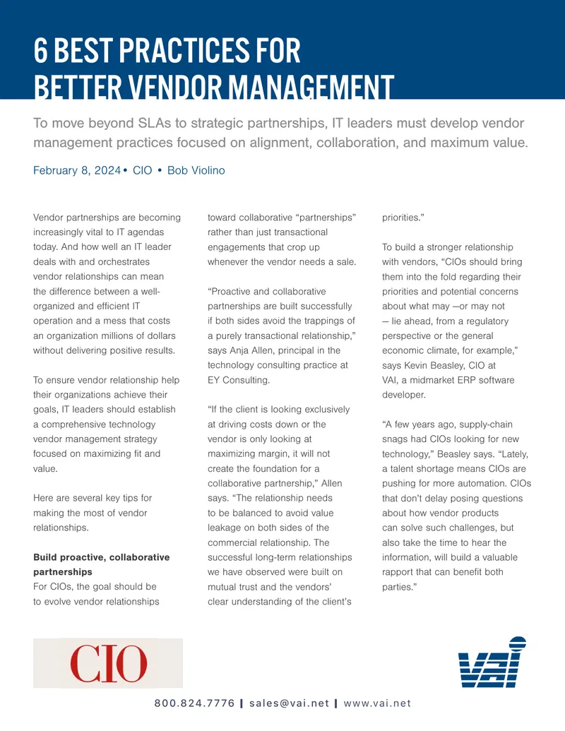 Best Practices for Effective Vendor Management