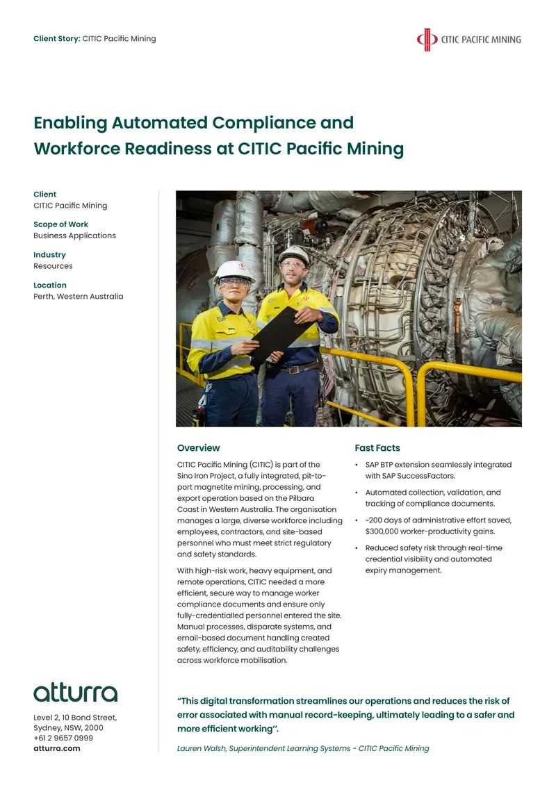 Automated Compliance Solution for CITIC Pacific Mining