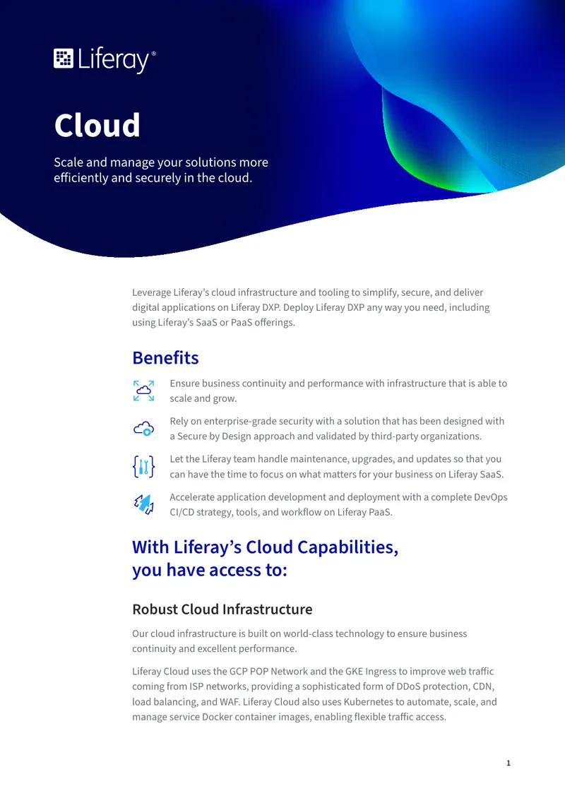 Liferay Cloud Infrastructure and Management Guide