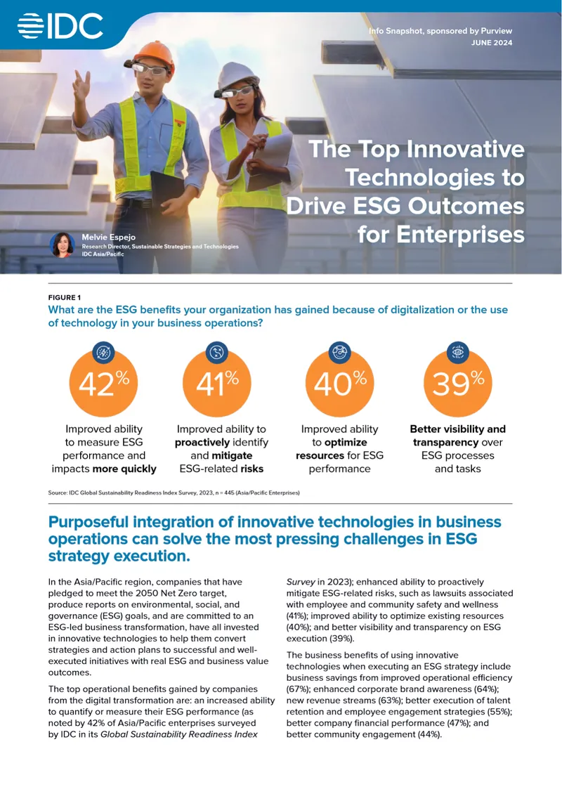 Innovative Technologies for ESG Outcomes in Enterprises