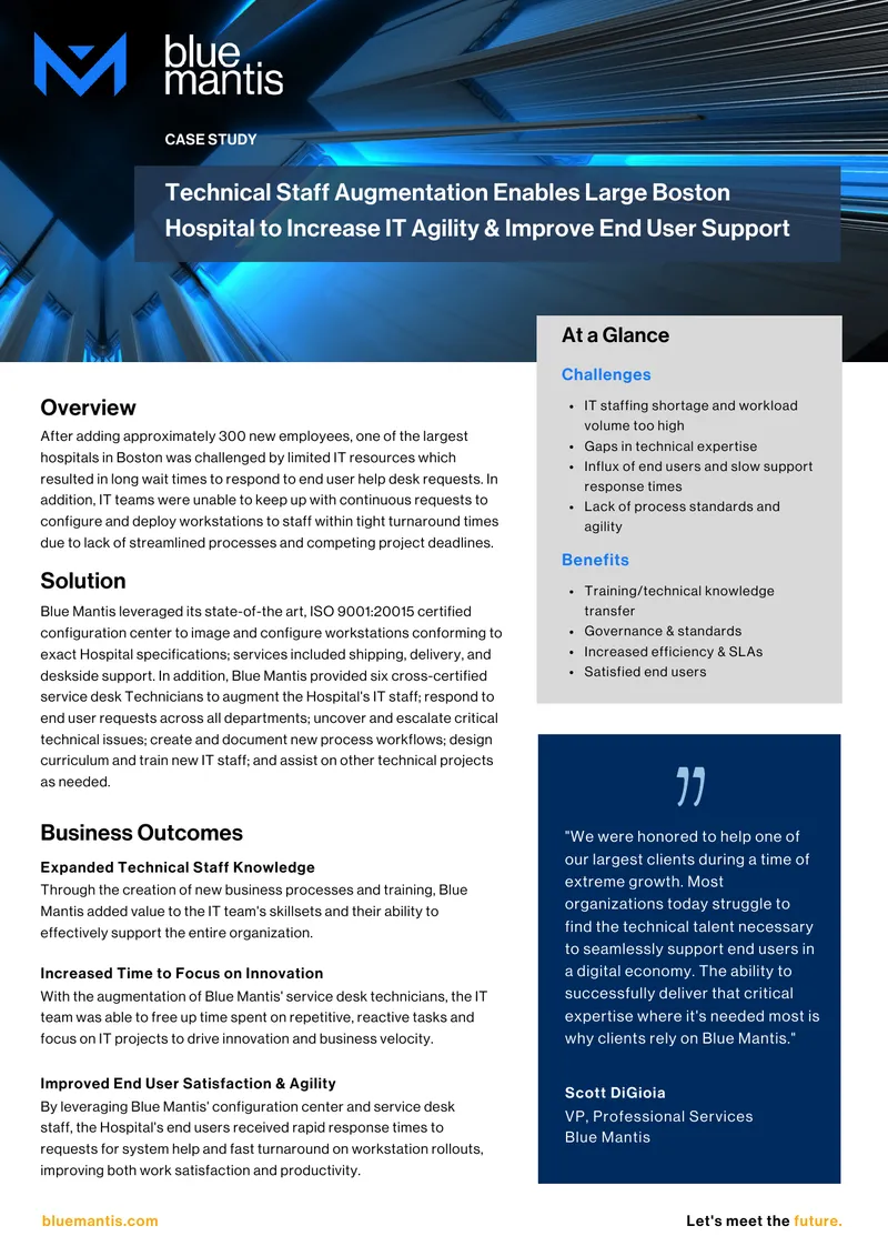 Technical Staff Augmentation Case Study