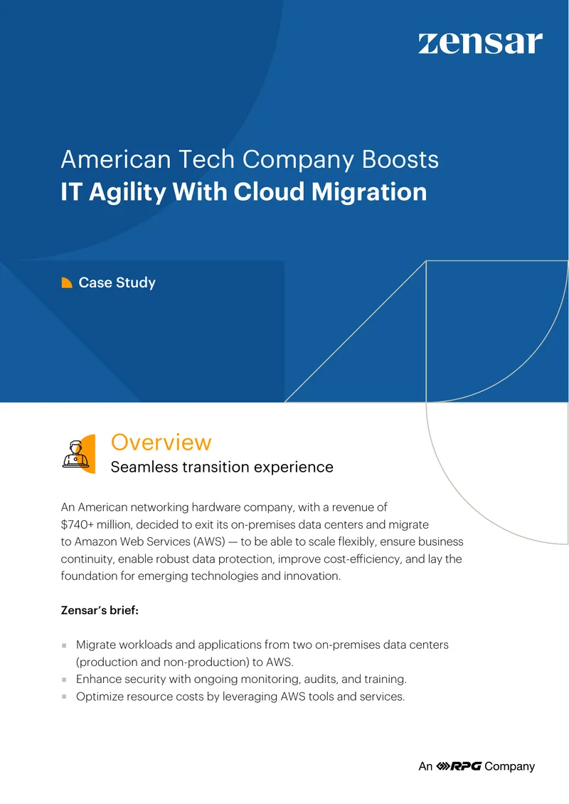 Cloud Migration Case Study for American Tech Company