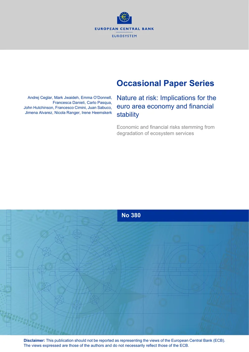 Nature at Risk: Economic and Financial Implications