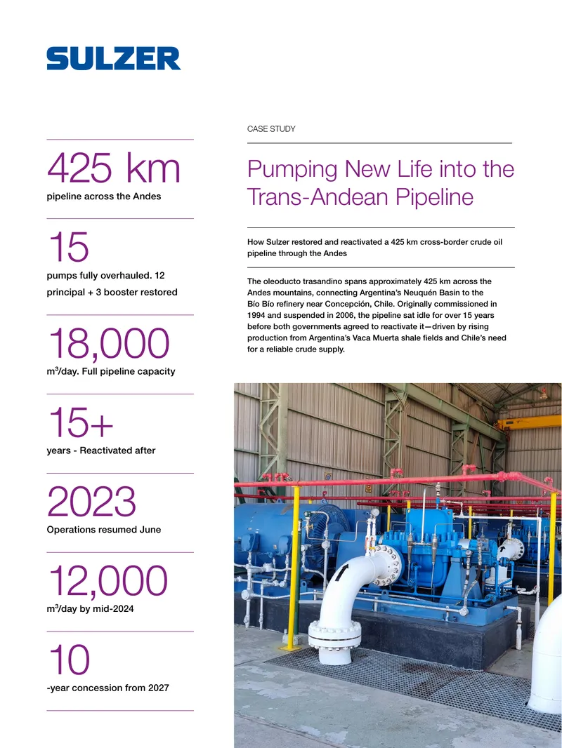 Reactivation of the Trans-Andean Pipeline Case Study