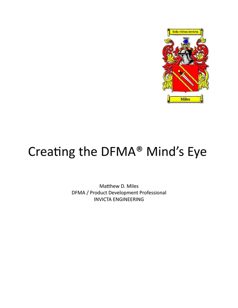 DFMA Methodology in Product Design Optimization