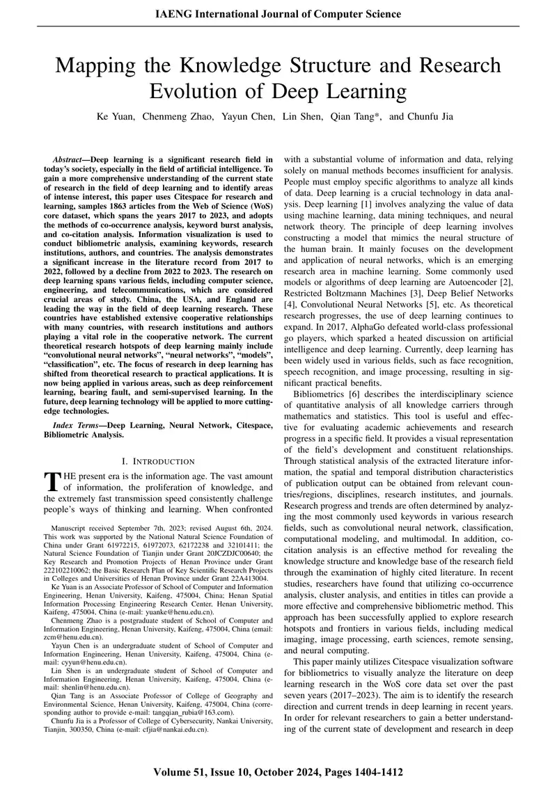 Bibliometric Analysis of Deep Learning Research Trends preview page 1