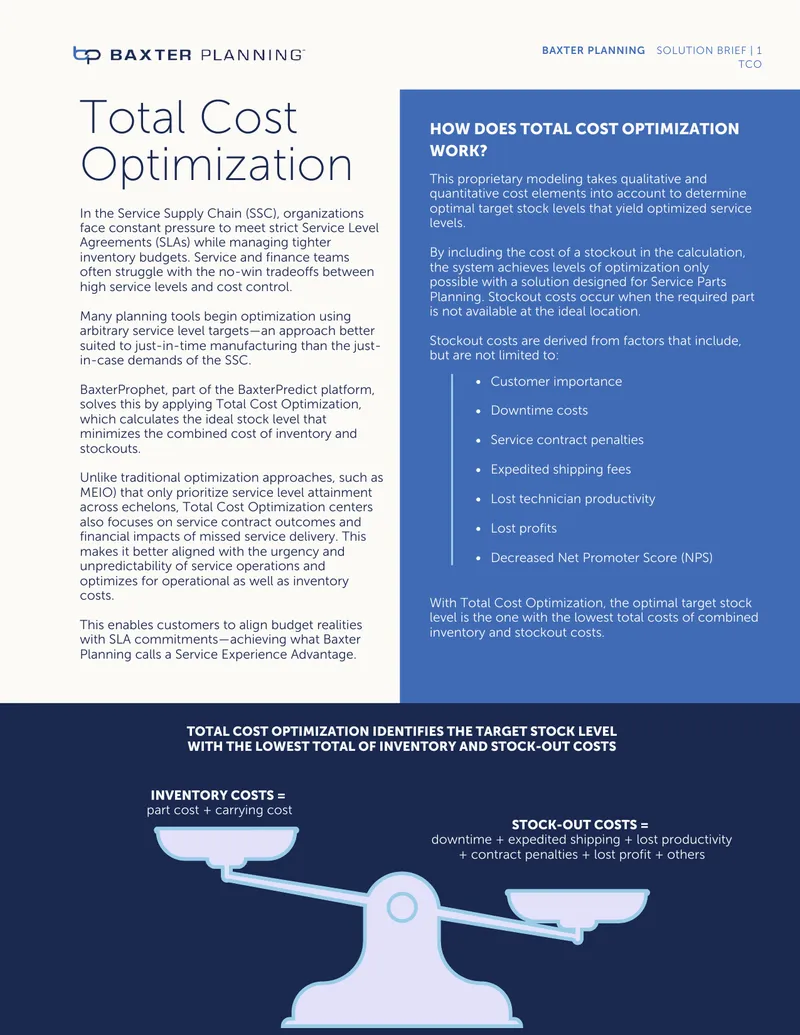 Total Cost Optimization in Service Supply Chain