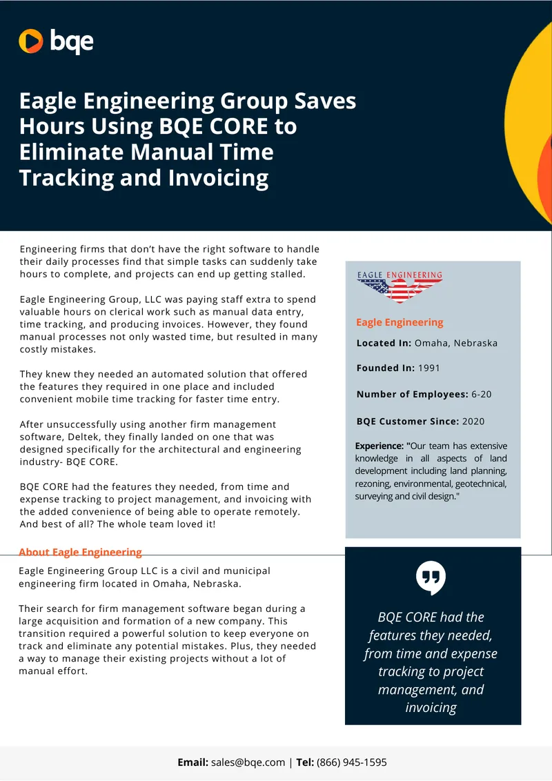 Eagle Engineering Group Implements BQE CORE Software