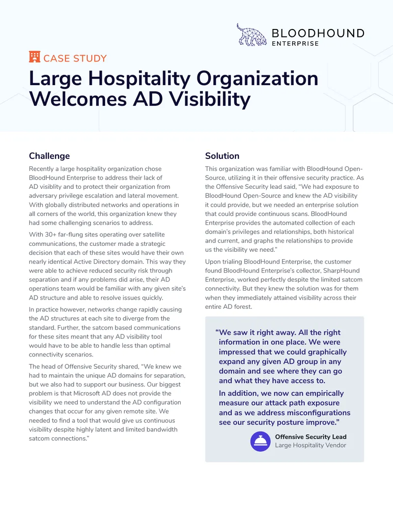 Active Directory Visibility Solution Case Study