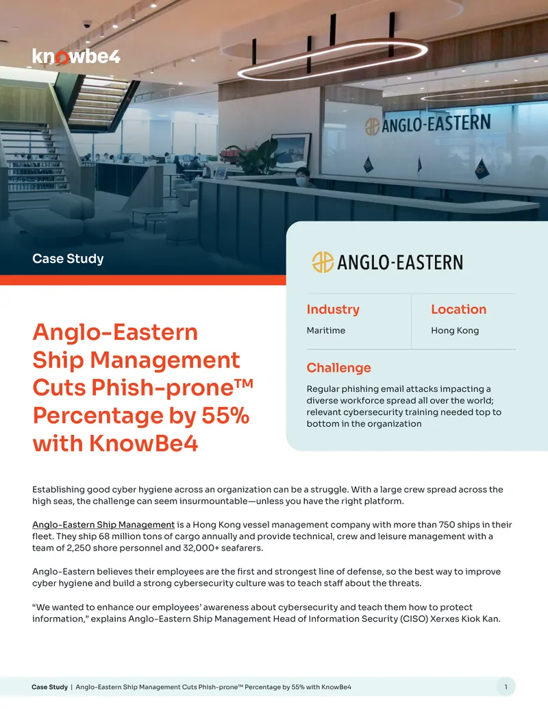 Anglo-Eastern Ship Management Cybersecurity Case Study