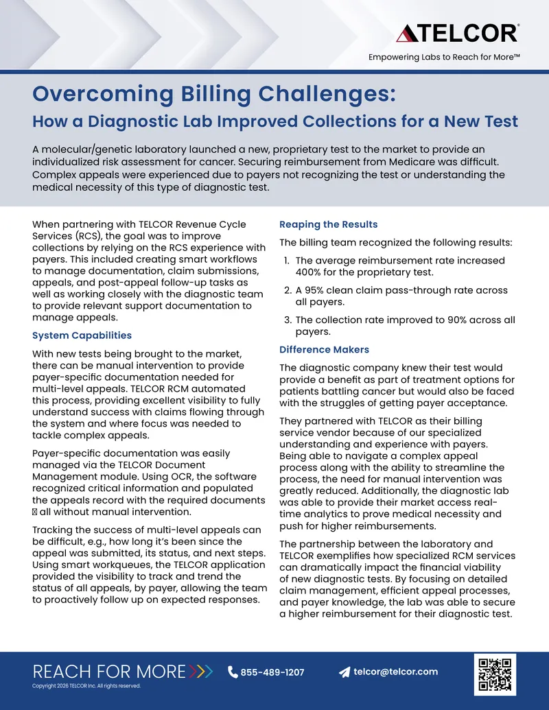 Improving Collections for Diagnostic Lab Tests