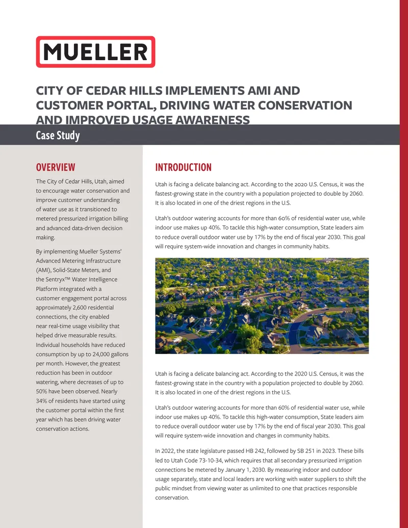 Cedar Hills Water Conservation Case Study