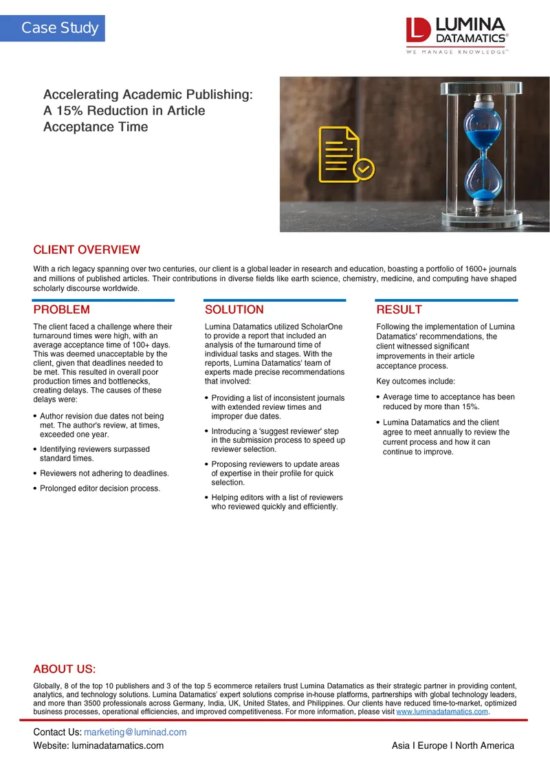 Accelerating Academic Publishing Case Study
