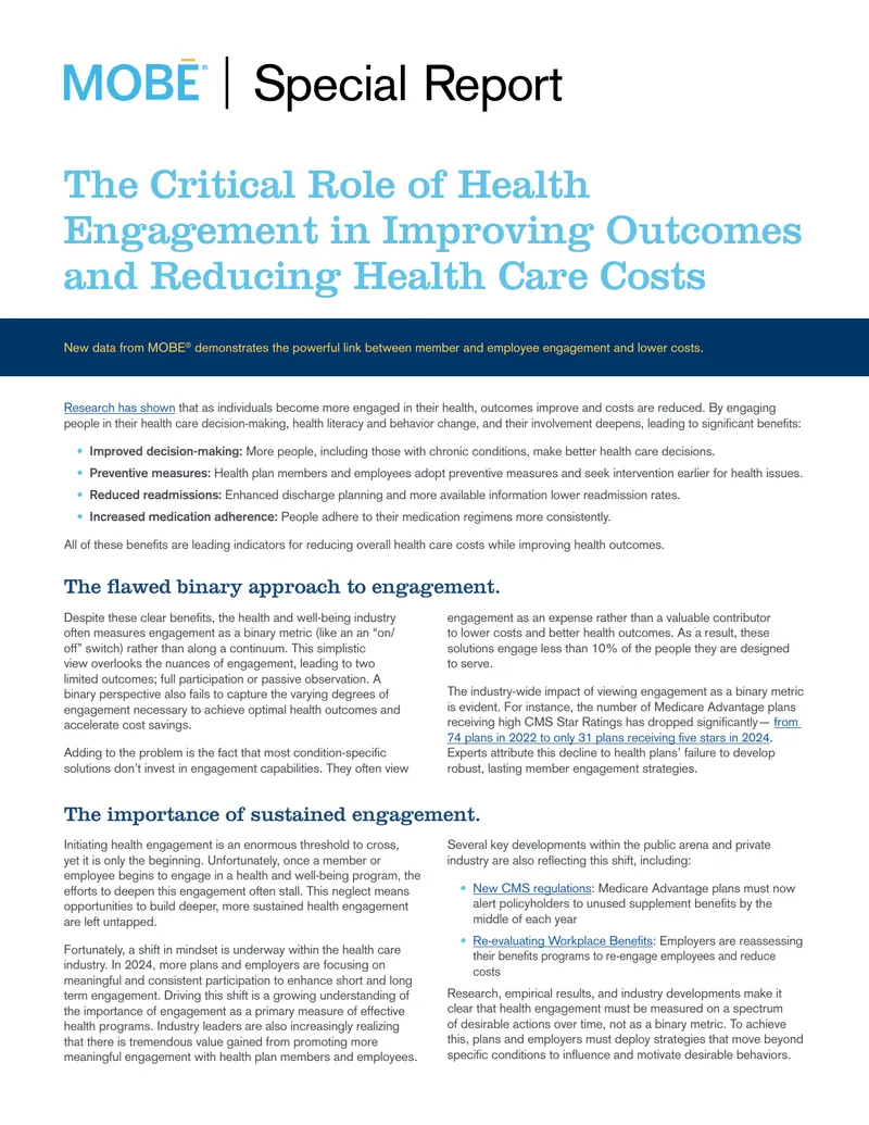 The Critical Role of Health Engagement in Improving Outcomes