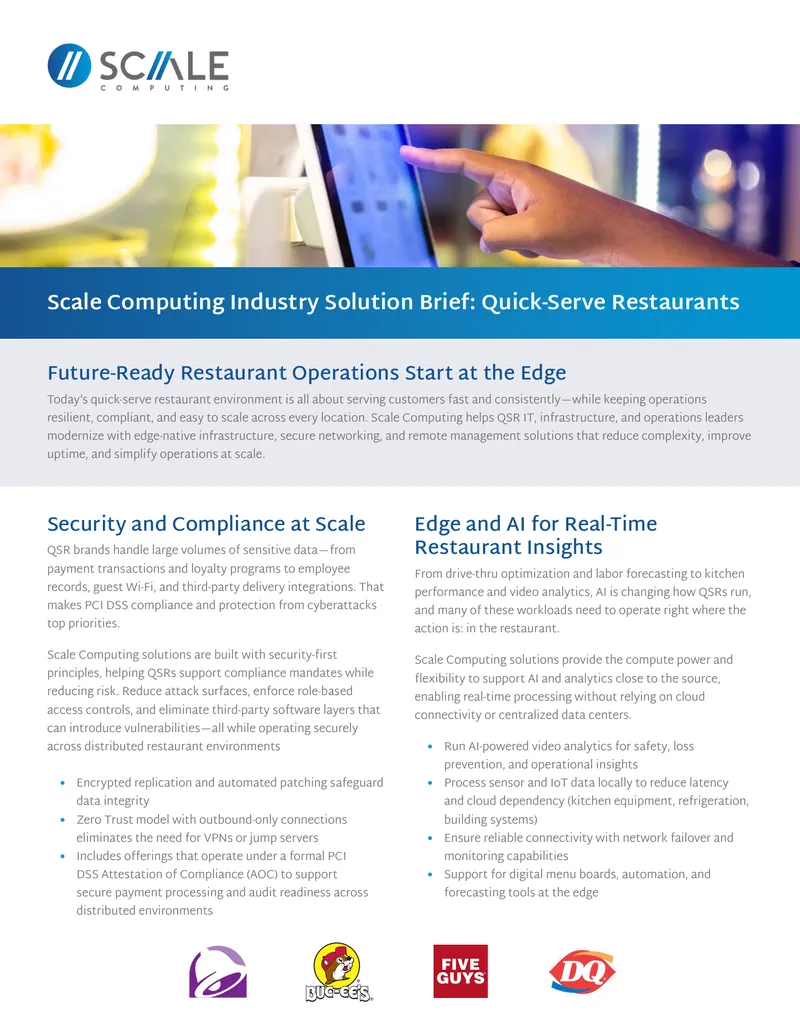 Scale Computing Solutions for Quick-Serve Restaurants