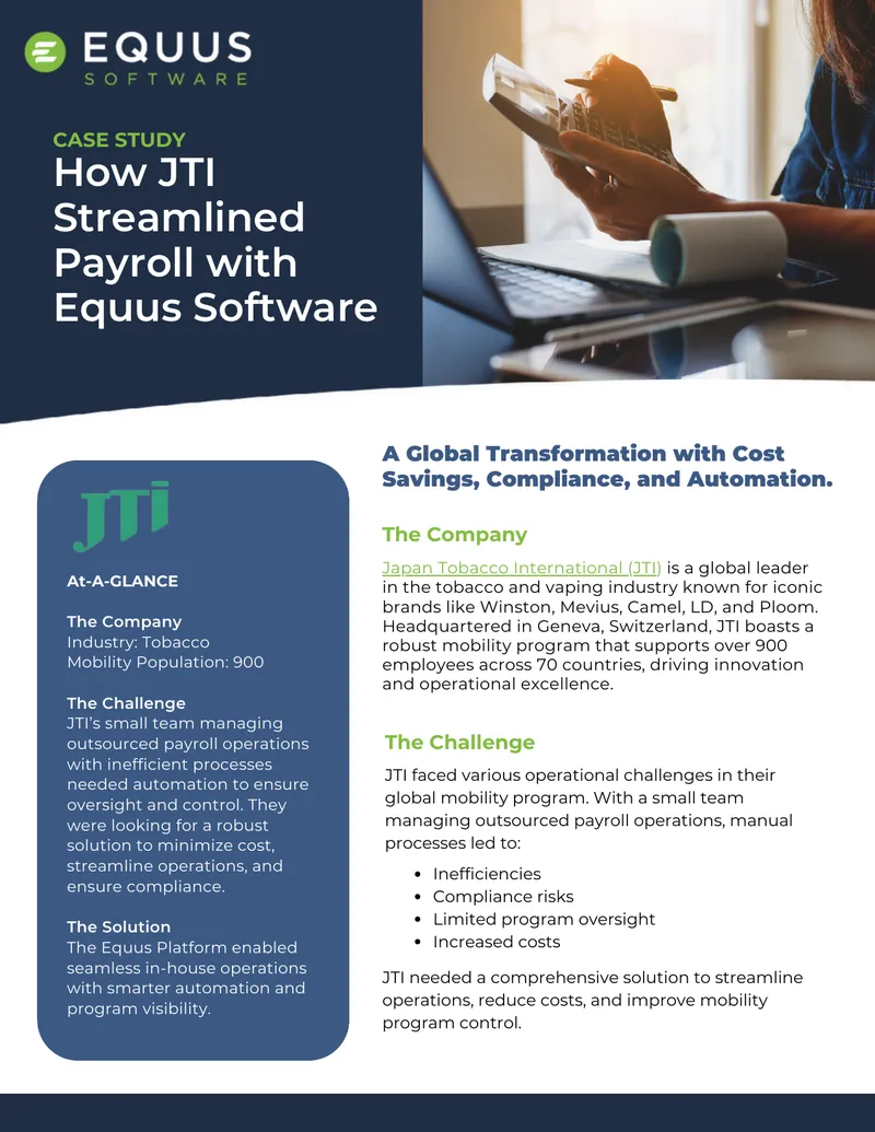 JTI Payroll Streamlining Case Study with Equus Software