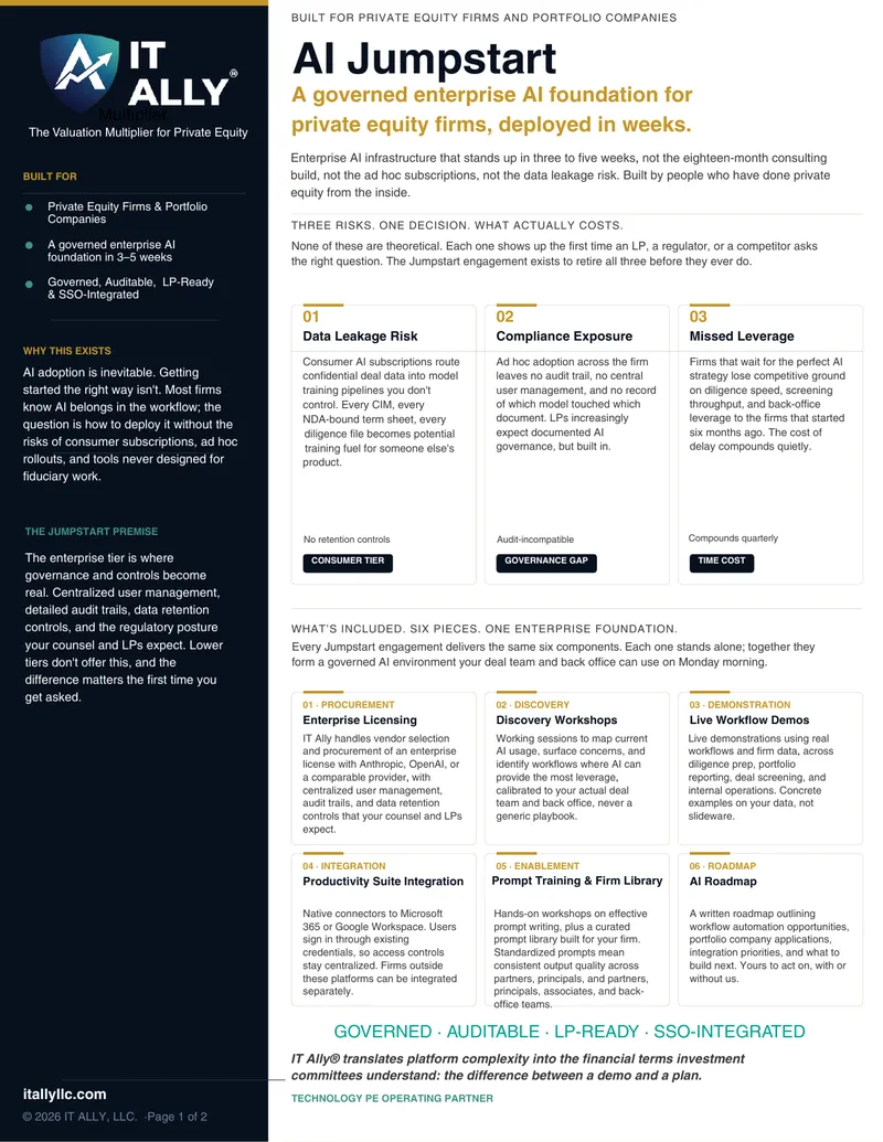 Governed AI Foundation for Private Equity Firms